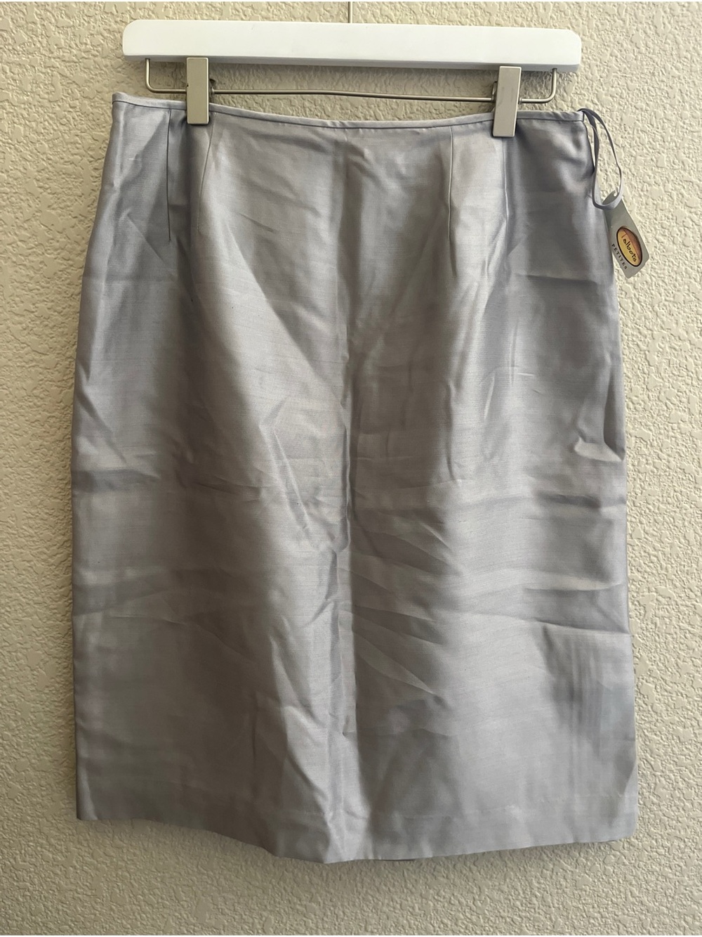 Vintage Talbots Petite Silver Silk Skirt Women’s Size 10P